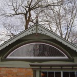 Gable Decoration with Stained Glass Window